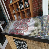 decorative bar top protected with acrylic
