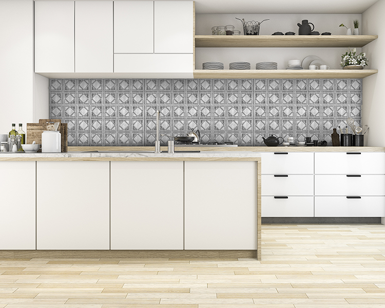 3D PVC Splashback Panels Artnouvo - Crosshatch Silver