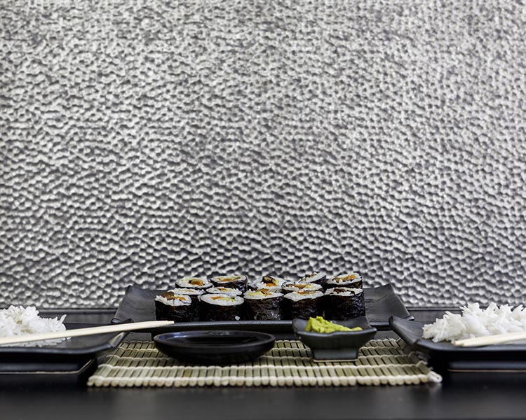 3D PVC Splashback Panels Lamina - Crosshatch Silver