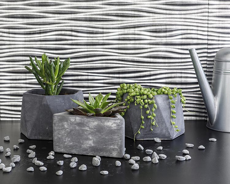 3D PVC Splashback Panels Wilderness - Crosshatch Silver