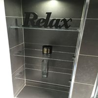 Clear acrylic bathroom shelves