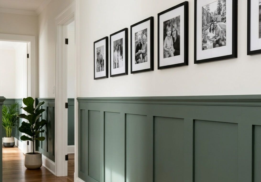 Half height shaker panelling in hallway